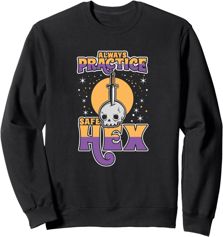 Üben Sie immer sicher Hex Lustige Hexe Halloween Wear Sweatshirt