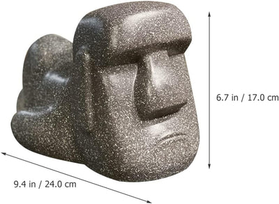 Zerodeko Handtuchspender Harz-Tissue-Box Mit Moai-Förmiger Harz-Moai-Figur Für Badezimmer Schlafzimm