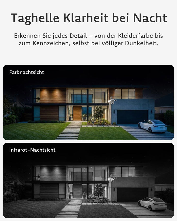 VSTARCAM 4-Linsen Überwachungskamera Aussen, 2K Kamera Überwachung Aussen 360° PTZ mit 10X Hybrid-Zo