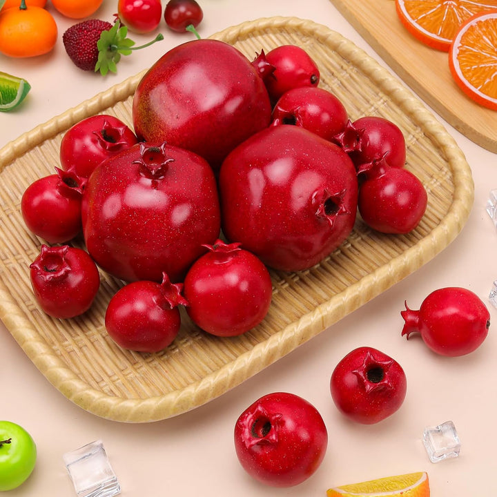 Gresorth 15 Stück Künstliche Granatapfel Dekoration Gefälschte Obst Modell Realistisch Lebensecht Ge