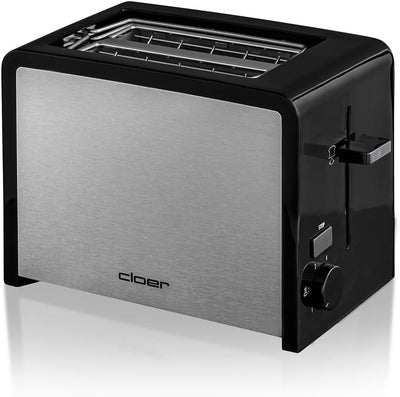 Cloer 3210 Toaster, 825 W, für 2 Toastscheiben, integrierter Brötchenaufsatz, Nachhebevorrichtung, K