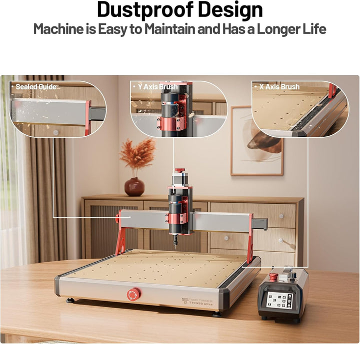 Twotrees TTC450 Ultra 500W CNC Fräsmaschine, 800W Frässpindel, 20W Lasermodul, M1 Staubabsaugung, CN