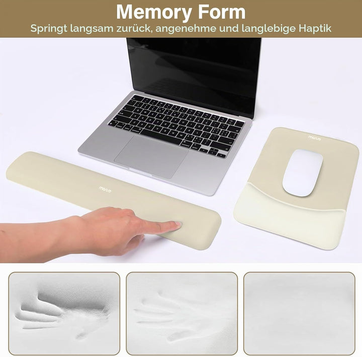MOSISO Handgelenkstütze für Mauspad&amp;Tastatur Set, Rechteckig Ergonomisch Mauspad Rutschfest Basis Ho
