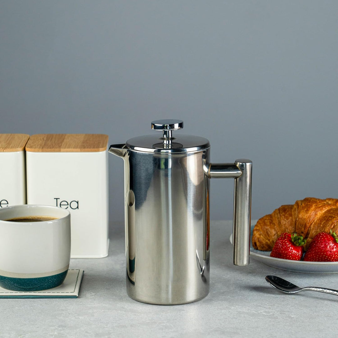 Grunwerg Cafetiere, doppelwändig, für 6 Tassen, Hochglanzpolitur Hochglanzpolitur 800ML, Hochglanzpo