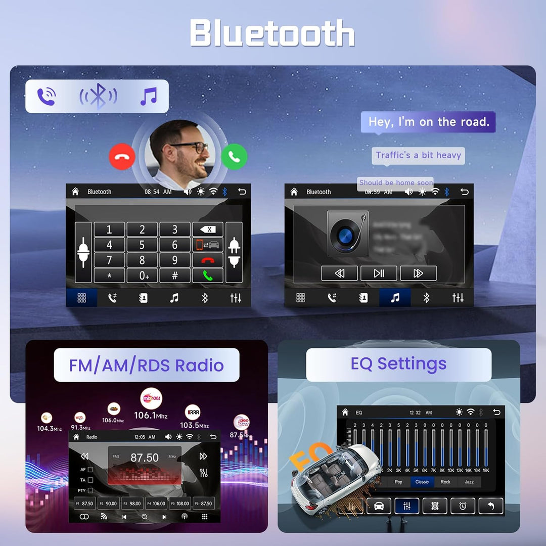 Rimoody Autoradio 1 DIN mit Wireless CarPlay & Android Auto, 9 Zoll Touchscreen, Mirror Link, DVR, L