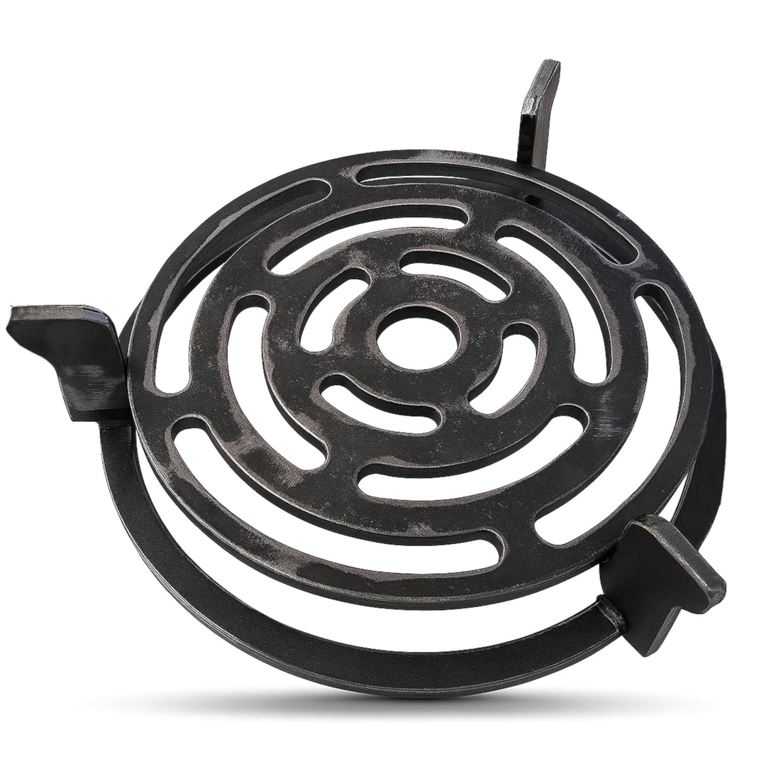 Becker Design Wok- und Pfannenhalterung mit Grillrost für Feuerplatte mit 20cm Feuerloch
