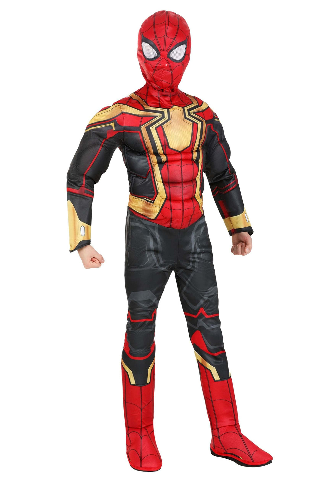 Marvel Jungen Deluxe Iron Spider Man Kostüm, Kinder Spiderman integrierter Anzug für Kinder Grösse S