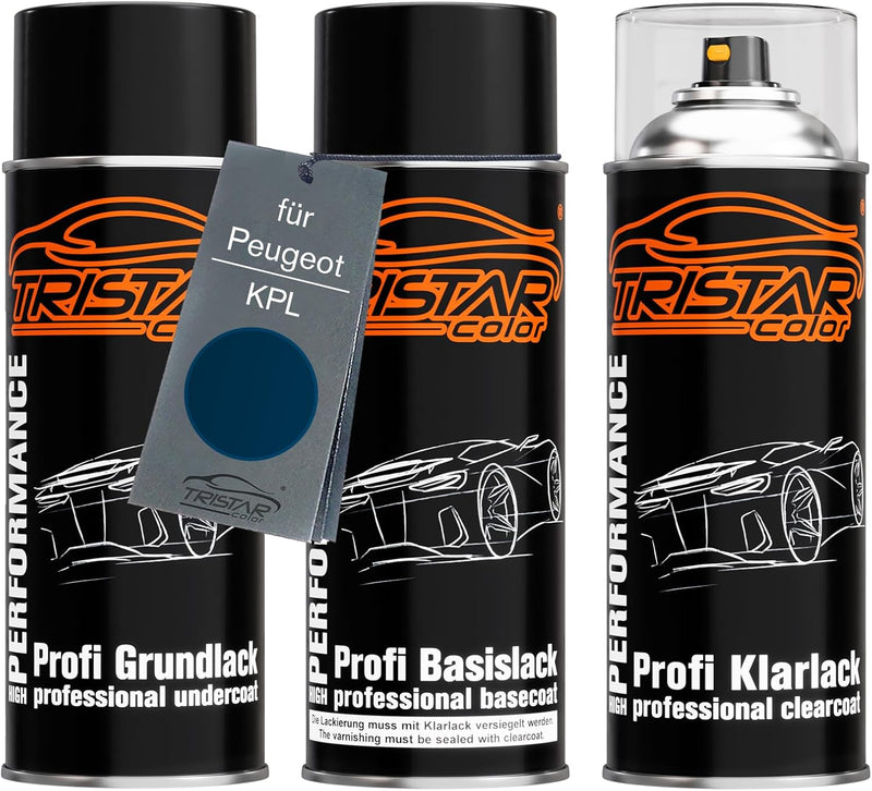 TRISTARcolor Autolack Spraydosen Set für Peugeot KPL Bleu Montebello Nacre/Azul Montebello Nacre Gru