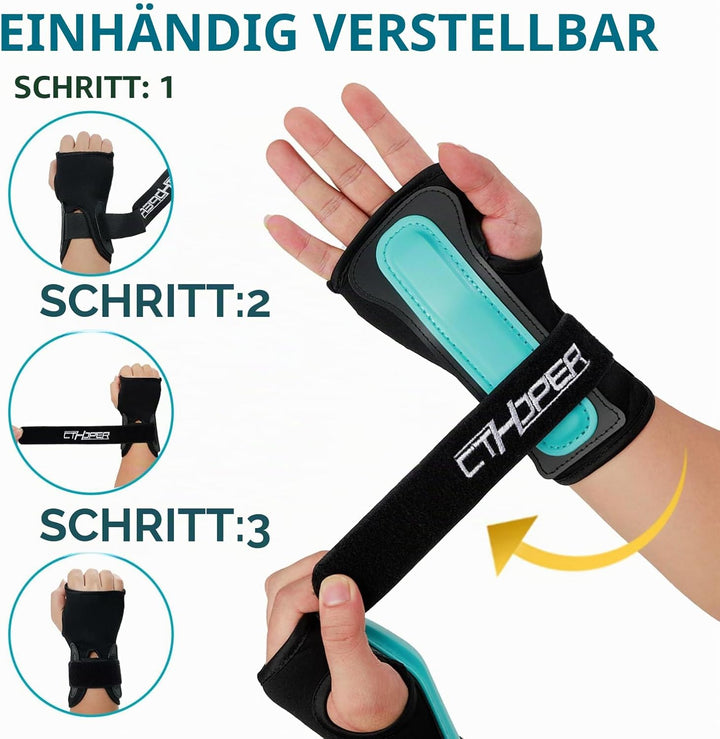 Handgelenkschoner für Snowboarden, Skifahren, Skateboarden, Sport-Handgelenkstützschutz (1 Paar), L