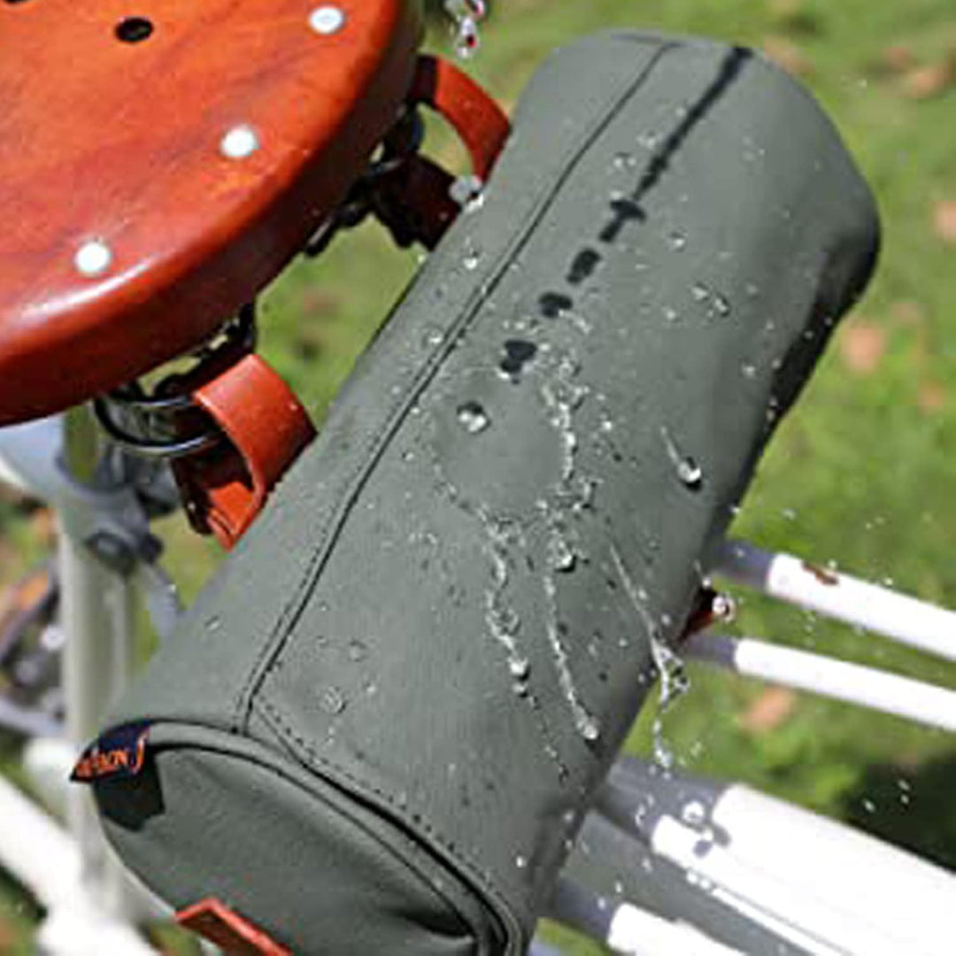 Tourbon Fahrradtasche für Lenker, wasserdicht, Leinen, mit Schultergurt Grün, Grün