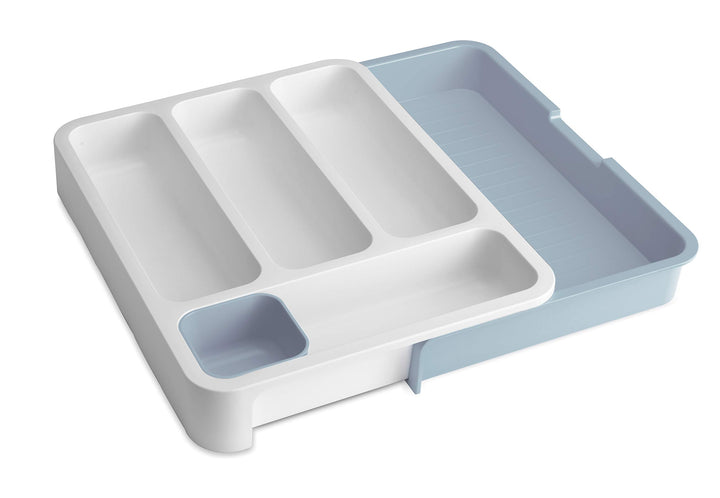 Joseph Joseph Drawer Store Erweiterbarer Besteckkasten- Grau Blau, 37x27.8x5.3 cm, Grau Blau