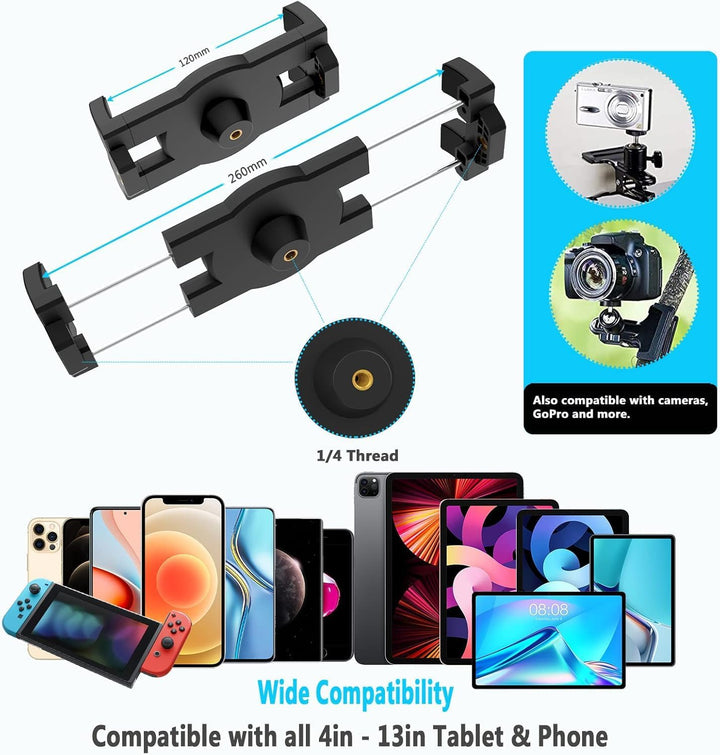 woleyi Auto Sonnenblende Tablet Halterung, KFZ LKW Sonnenblende Handy Autohalterung Clip mit 1/4" Sc