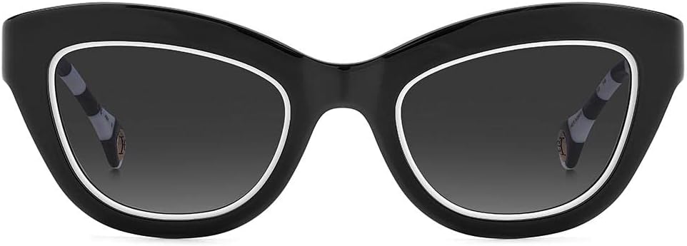 Carolina Herrera Unisex Sonnenbrille 51 80s/9o Schwarz Weiss, 51 80s/9o Schwarz Weiss