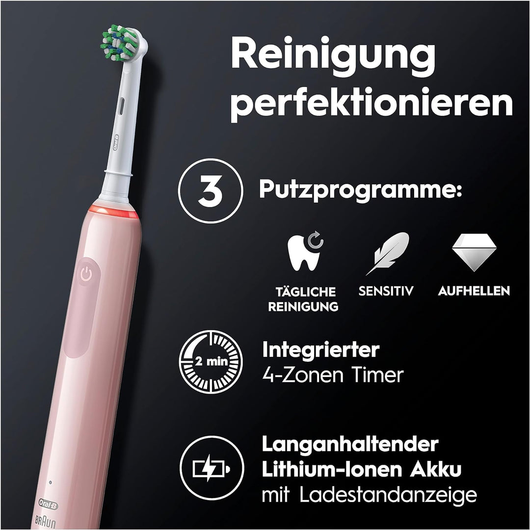 Oral-B Pro 3 3000 Cross Action, Batteriebetrieben, Pink New, New