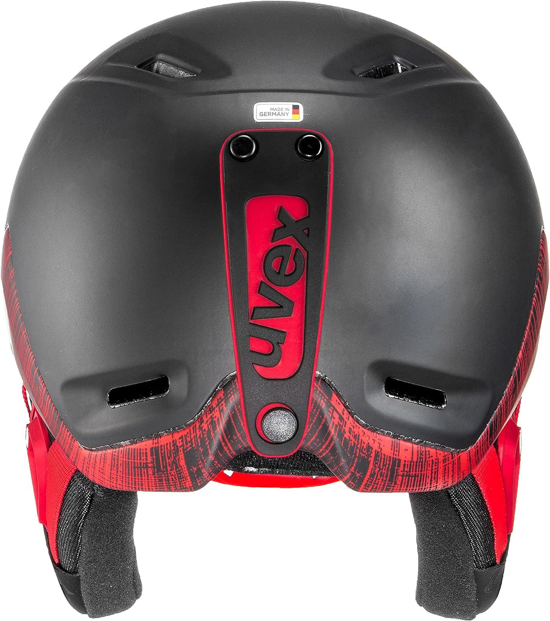 uvex Unisex-Erwachsene jimm Skihelm, Black-Red Mat, 52-55 cm