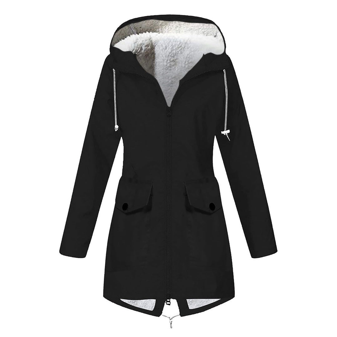 Softshelljacke Damen Wasserdicht Regenjacken mit Teddyfleece Winter Warm Regenmantel Schwarz Softshe