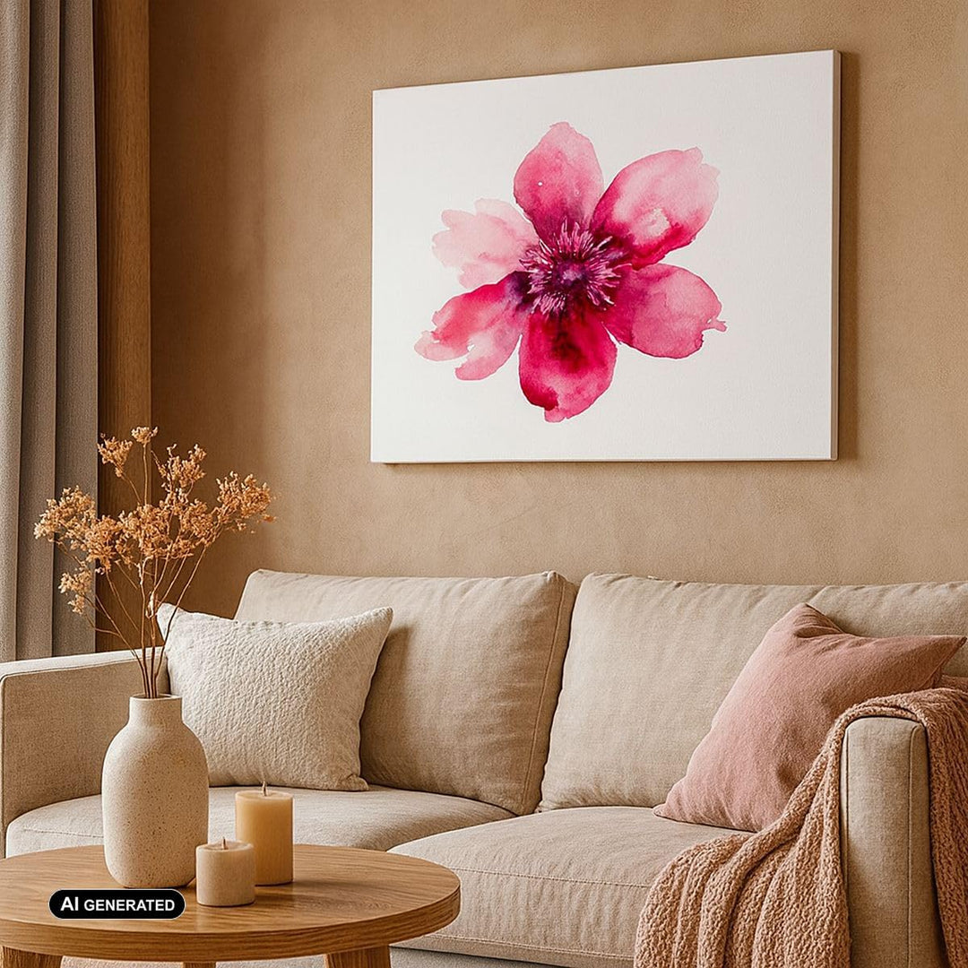 Bilder auf Leinwand 100x70cm Leinwandbild Malerei Illustration Sommer Blume Gross Wanddeko Bild Schl
