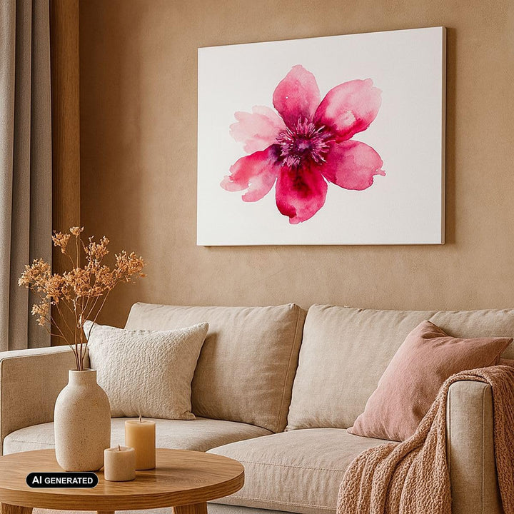 Bilder auf Leinwand 100x70cm Leinwandbild Malerei Illustration Sommer Blume Gross Wanddeko Bild Schl