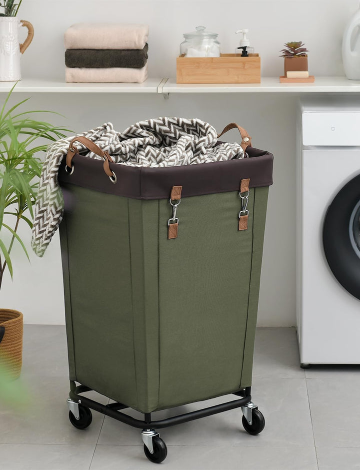 StorageWorks 160 L Wäschesammler mit Rädern, grosser Wäschekorb mit Rollen für Wäsche, Wäschewagen m