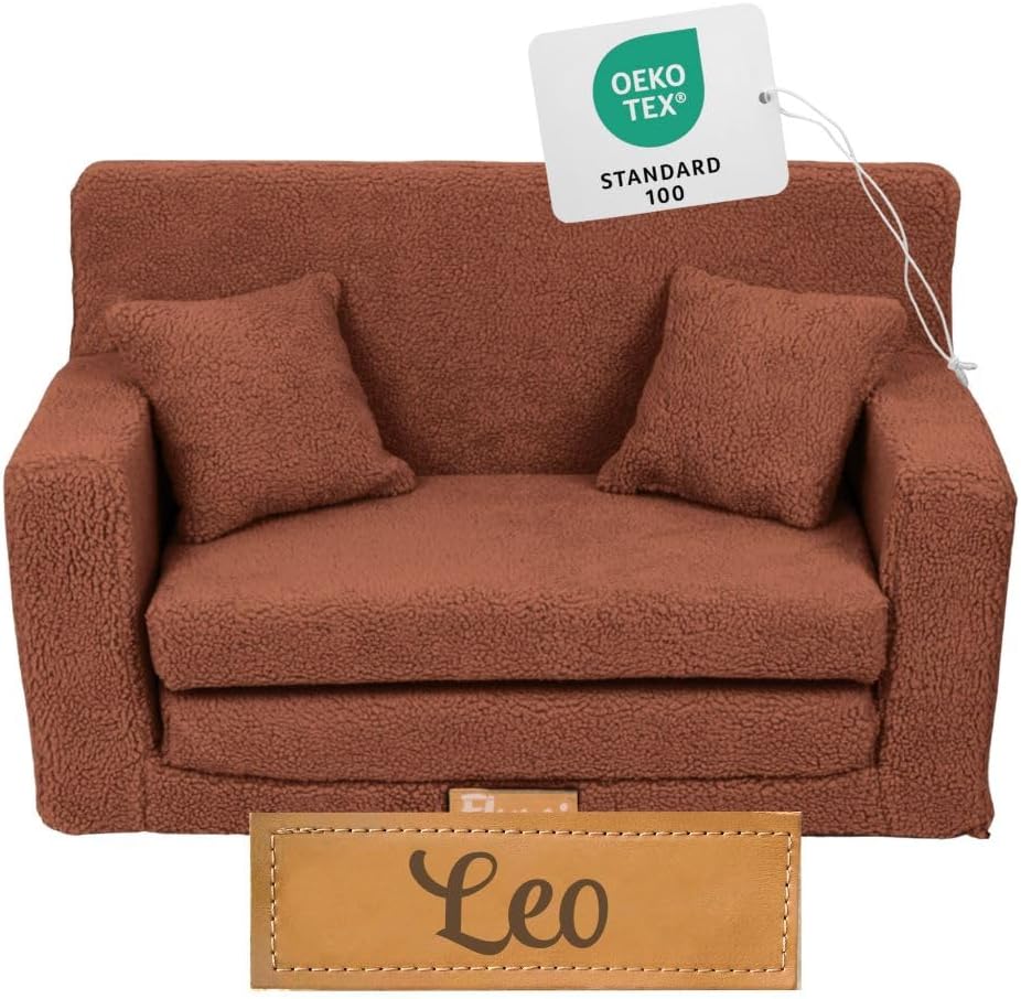 Flumi Personalisierte Kindercouch 92x40x60 Kindersofa mit Schlaffunktion 3in1 + Gravur Kindername -