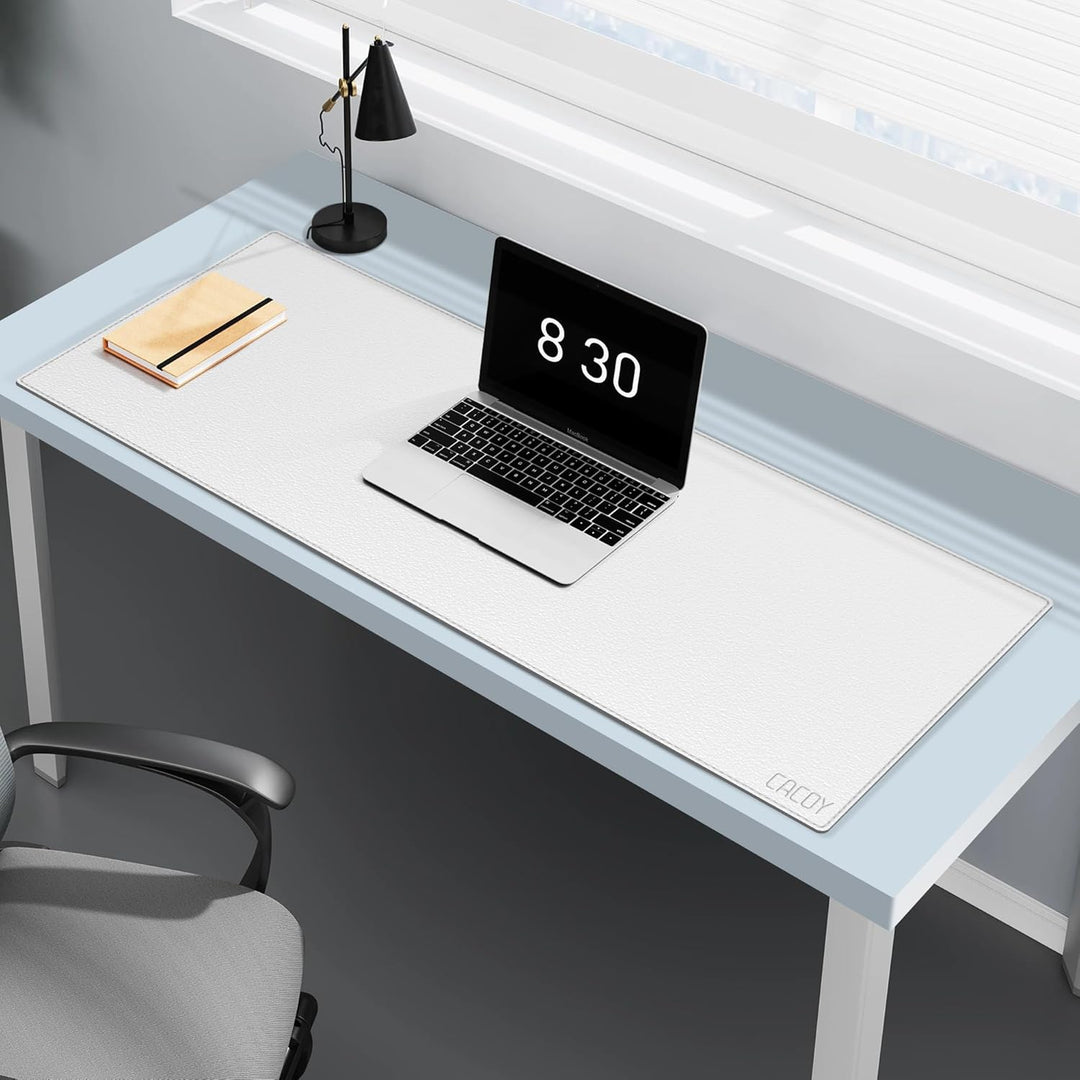 Cacoy Schreibtischunterlage aus Leder, 100x40cm Übergrosses PU-Leder Schreibtischpad, Gaming-Mauspad