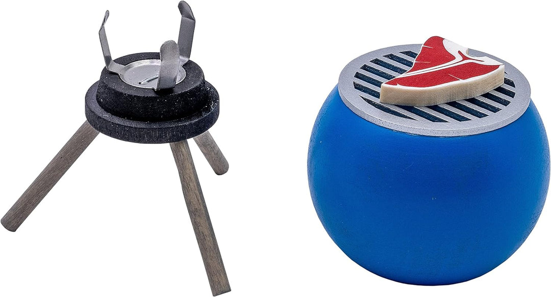 Seiffener Volkskunst | Räucherofen Grillofen | Räucherfigur 10 cm | Grill + Räucherkerzen Ruhe | Räu