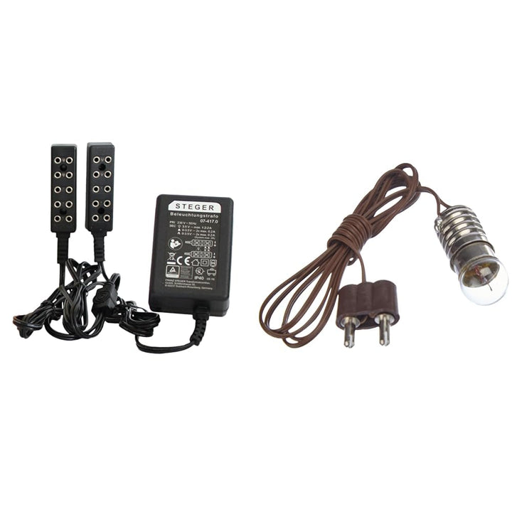 Kahlert Licht 60976 Ruhe-/Flackerlichttrafo für Puppenstuben und Weihnachtskrippen, schwarz & 60803