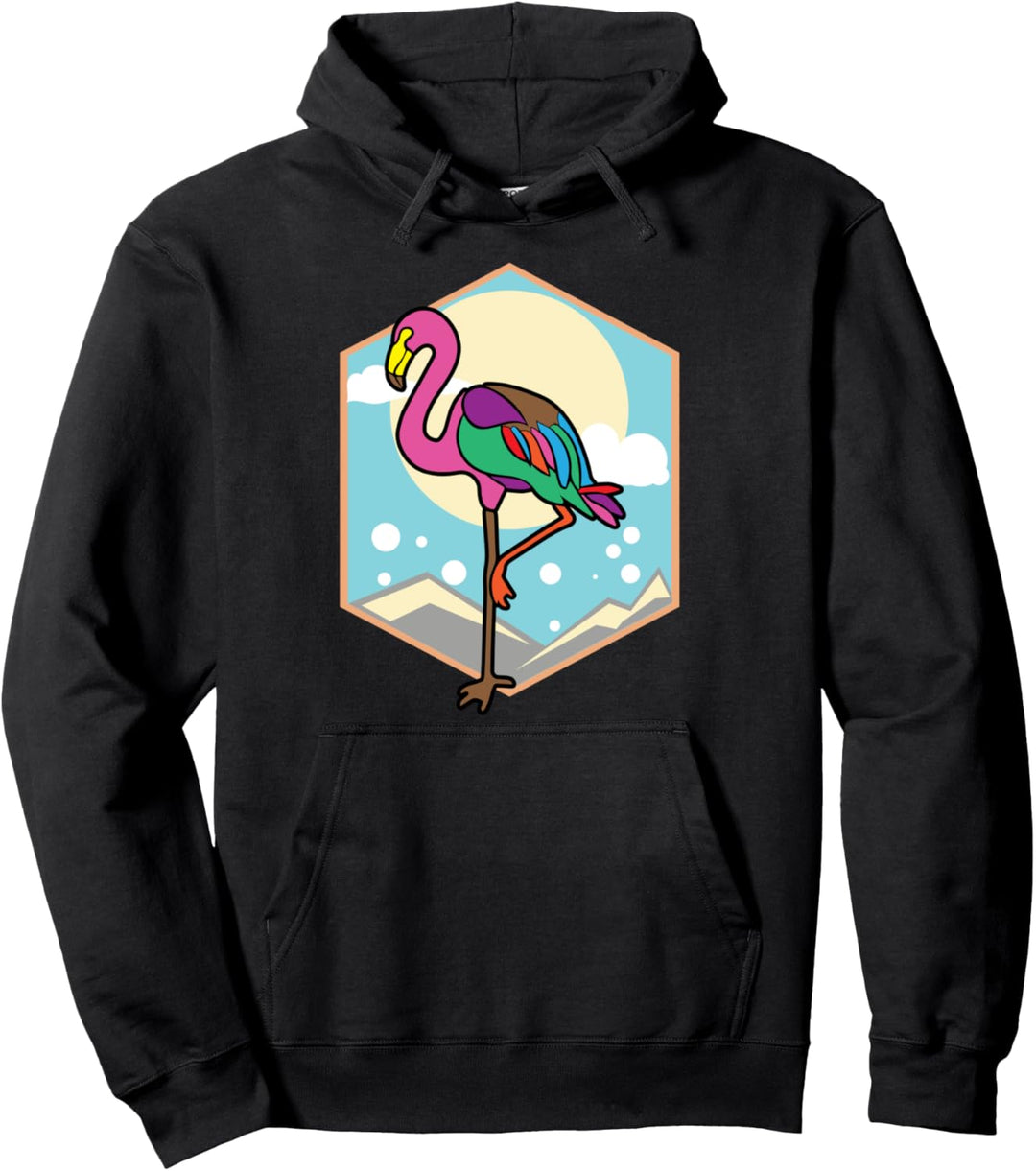 Retro Vintage Flamingo - 80er Jahre Tropical Beach Urlaub Pullover Hoodie
