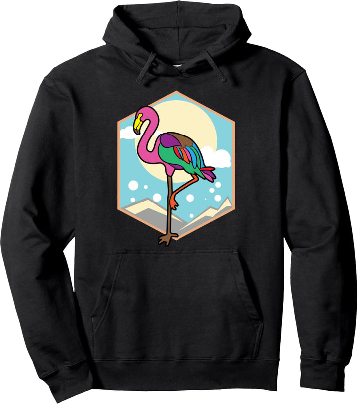 Retro Vintage Flamingo - 80er Jahre Tropical Beach Urlaub Pullover Hoodie