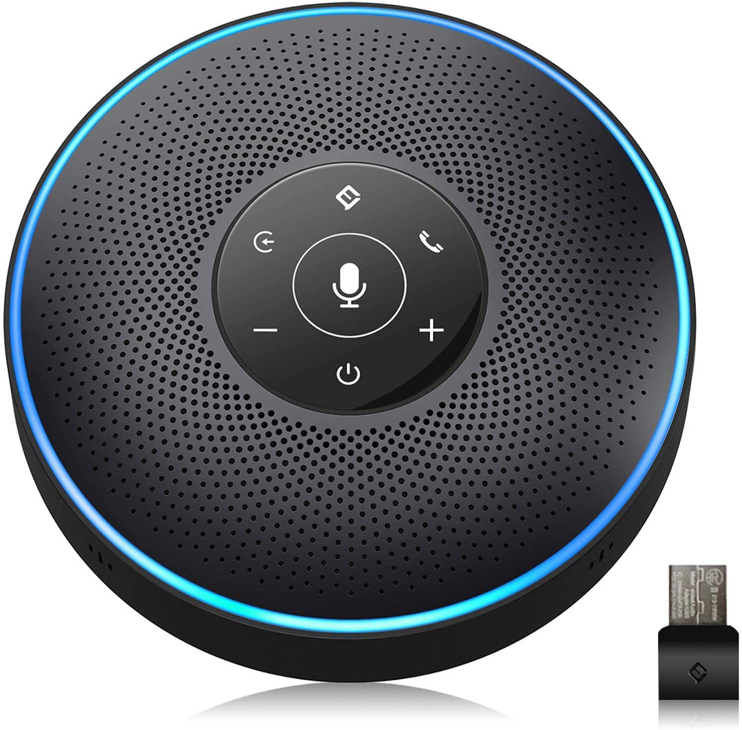 EMEET M2 Bluetooth Konferenzlautsprecher - USB Speakerphone mit 4 AI-Mikrofon, 360º Spracherkennung,