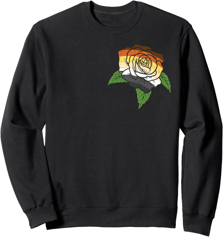 Pocket Rose Flower LGBTQ Gay Bear Gay Pride Men Sweatshirt