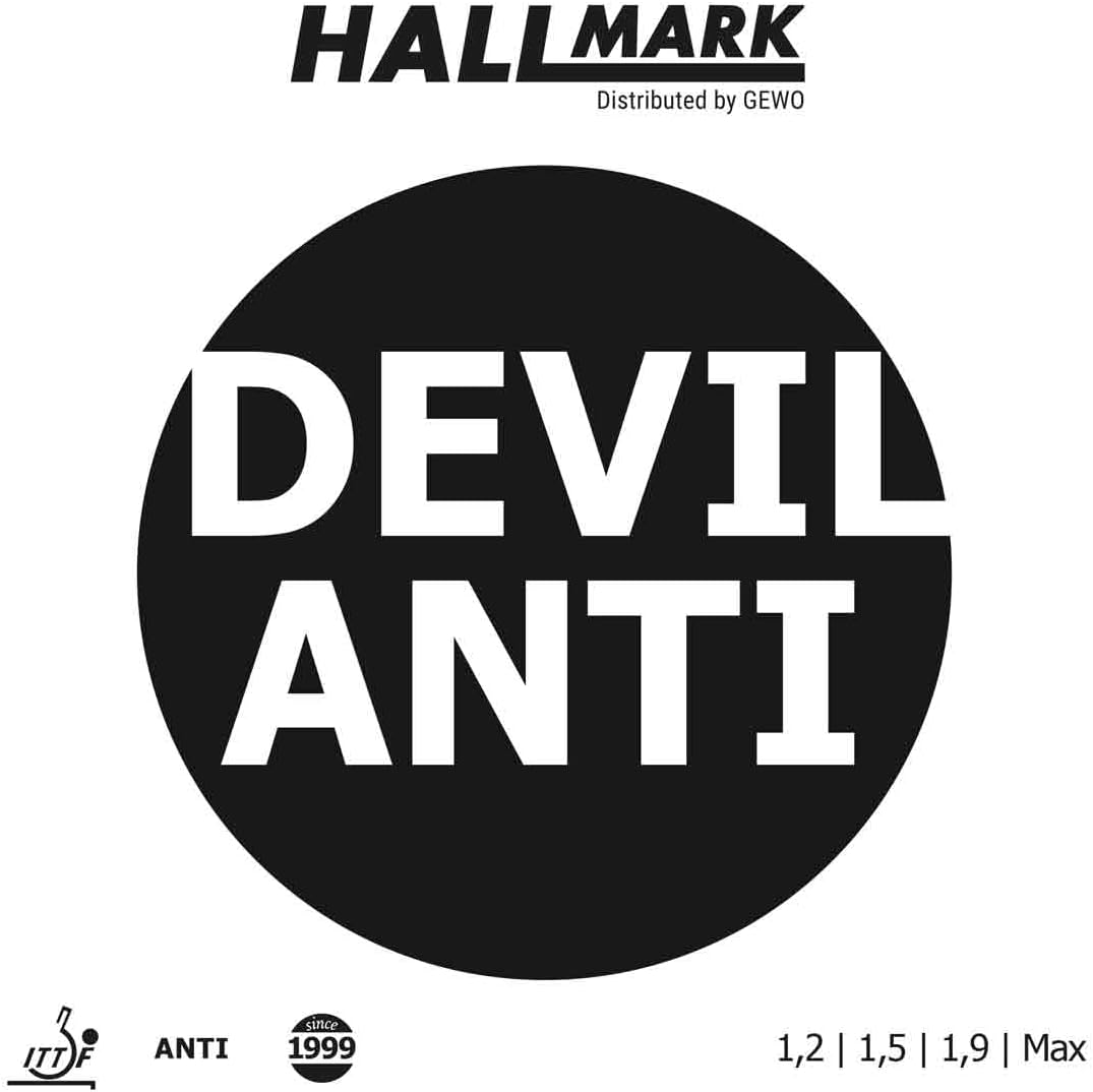 Hallmark Belag Devil-Anti Schwarz 1,5 mm, Schwarz 1,5 mm