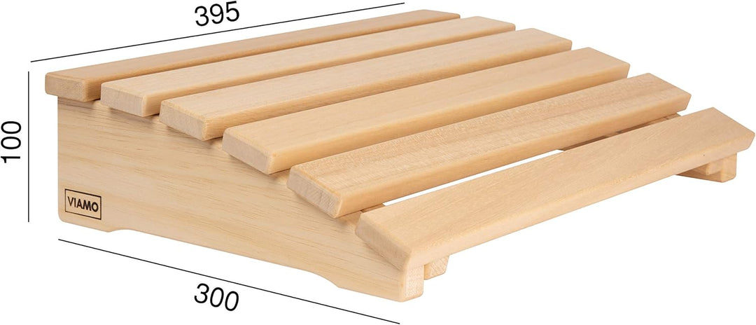 VIAMO® Sauna Kopfstütze Kopfteil Rückenlehne gebogen aus Abachiholz (Set aus 2 Stück), 39,5 cm x 30,