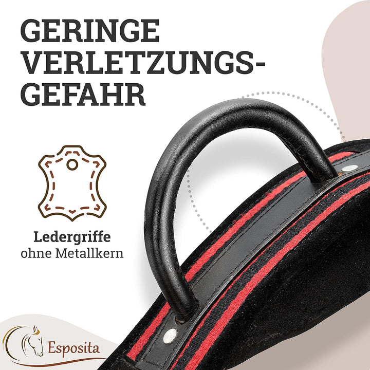 Esposita Reitgurt mit 2 Griffen aus Leder zum Festhalten für Kinder und Reitanfänger - auch geeignet
