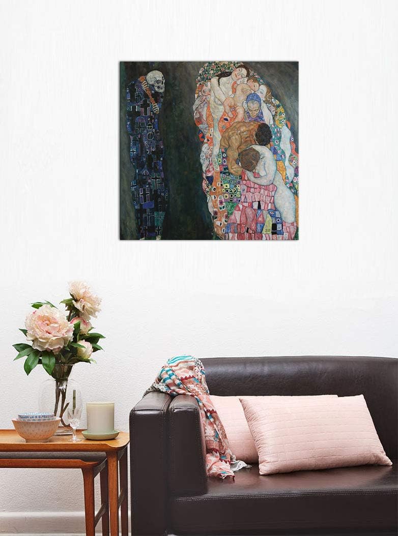 Bilderdepot24 Bild auf Leinwand | Gustav Klimt - Tod und Leben in 60x60 cm als Wandbild | Wand-deko