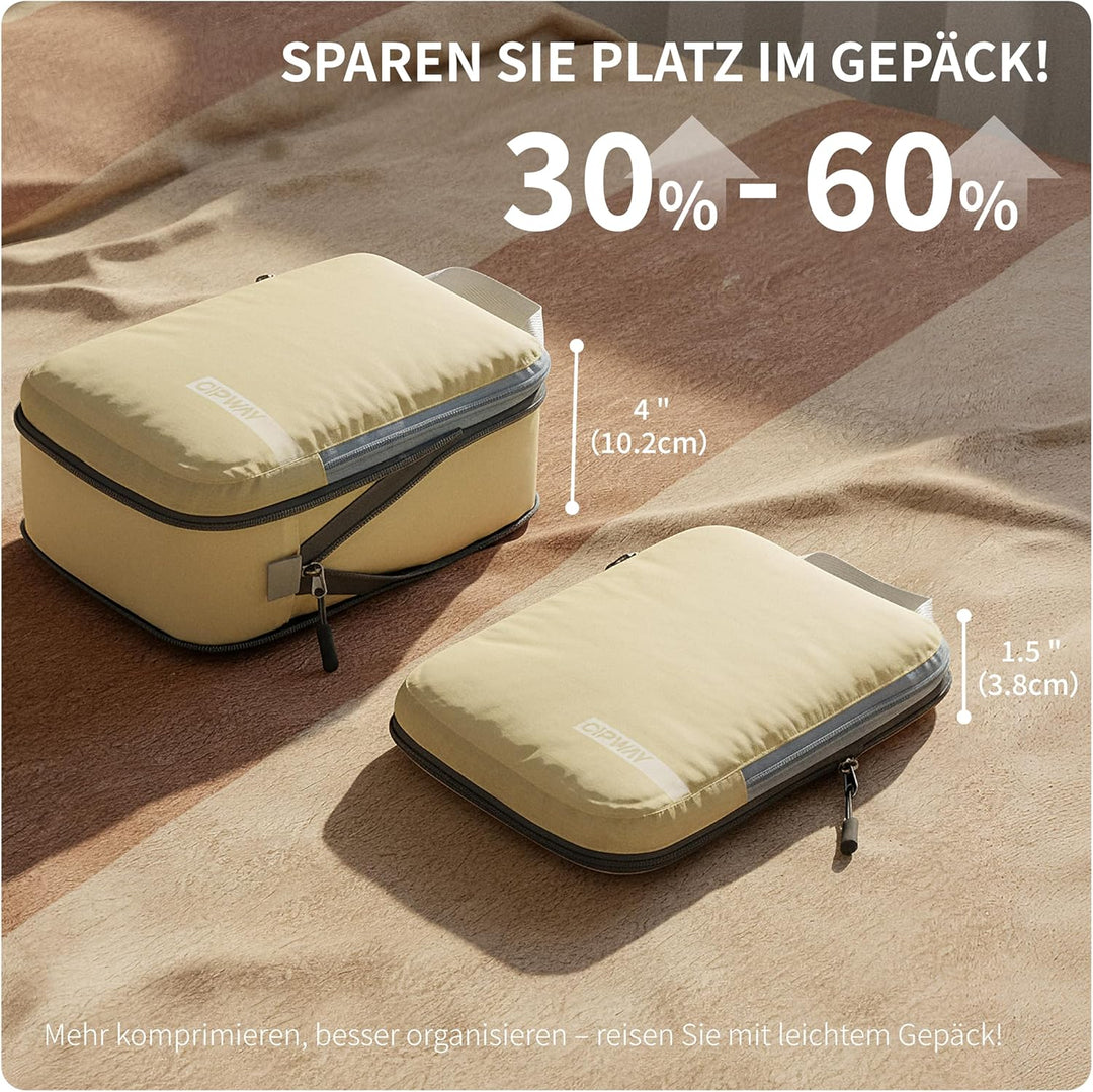 Cipway Kompressions Packwürfel Set für Reisen, Ultraleichter Erweiterbarer Verpackungsorganizer für