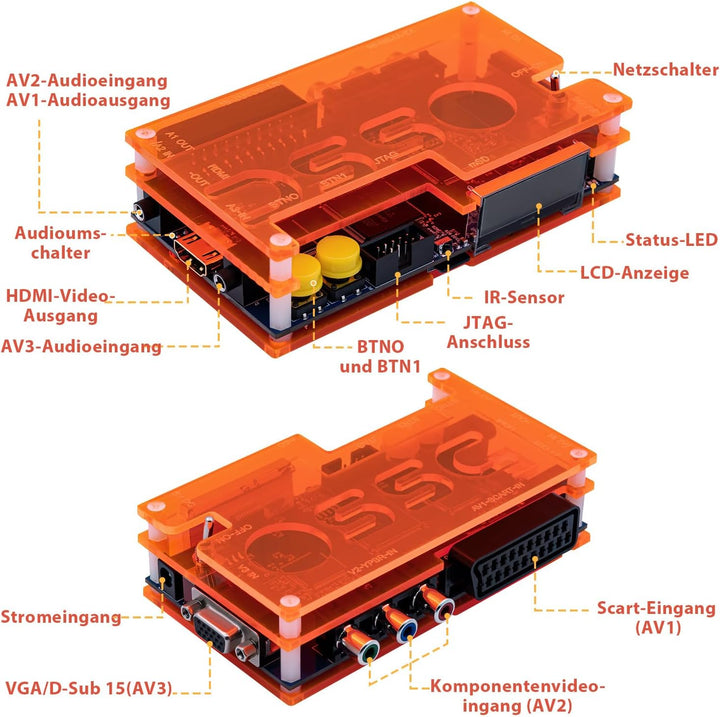 Mcbazel OSSC Scart Komponente VGA zu HDMI Open Source Scan-Konverter v1.6 für Retro Gaming Konsole