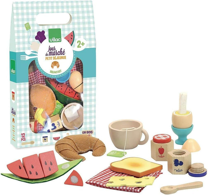 Vilac VIL8120 Pretend Rollenspiel, Frühstücksset Pretend Play Frühstücksset, Pretend Play Frühstücks