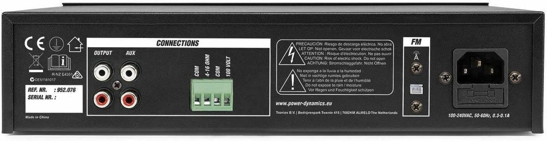 Power Dynamics PDM25-100 Volt Verstärker mit Bluetooth und Radiofunktion 25 Watt, 100V Radio-Verstär
