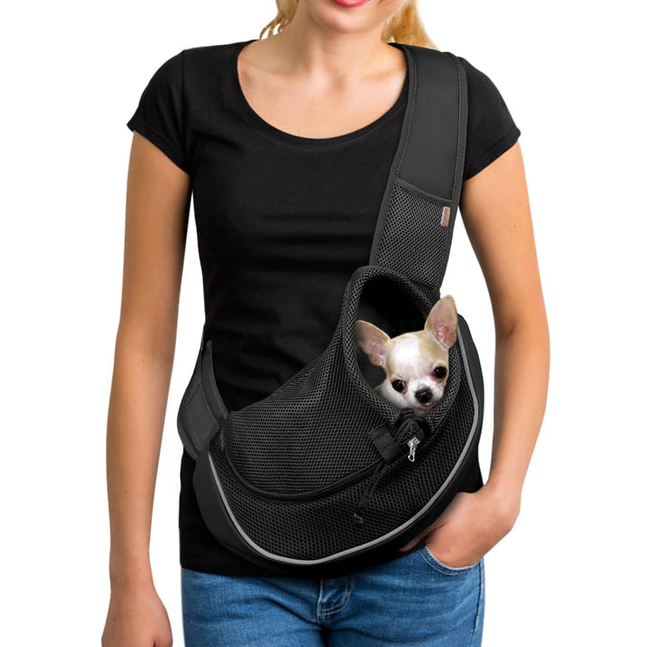 YUDODO Pet Dog Sling Carrier Breathable Mesh Travel Safe Sling Bag Carrier for Dogs Cats (Medium (1
