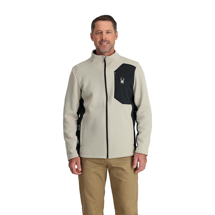 Spyder Men's Bandit Hybrid Full Zip Mid Layer Jacket Sandstorm M, Sandstorm M