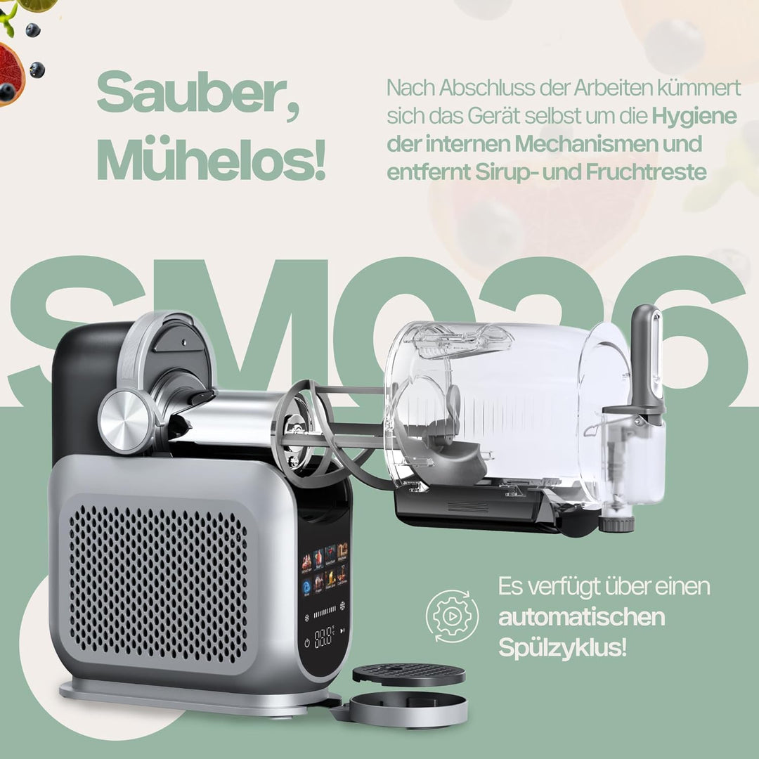4Swiss Eismaschine Selbstkühlend Eis Maschine Speiseeisbereiter Speiseeismaschine mit Kompressor Ice