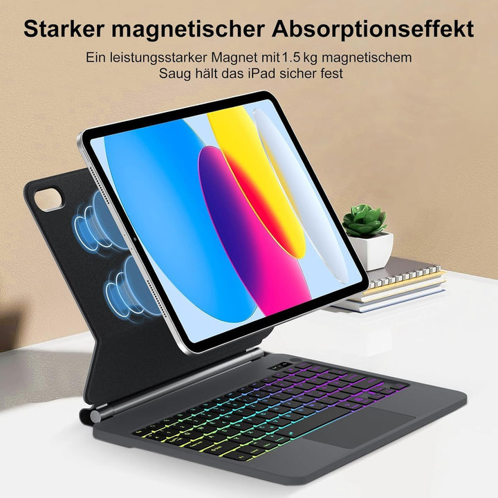 Tastatur Hülle für 11 Generation A16 2025 11 Zoll, iPad 10 Generation 2022 10,9 Zoll, Multi Touch Tr