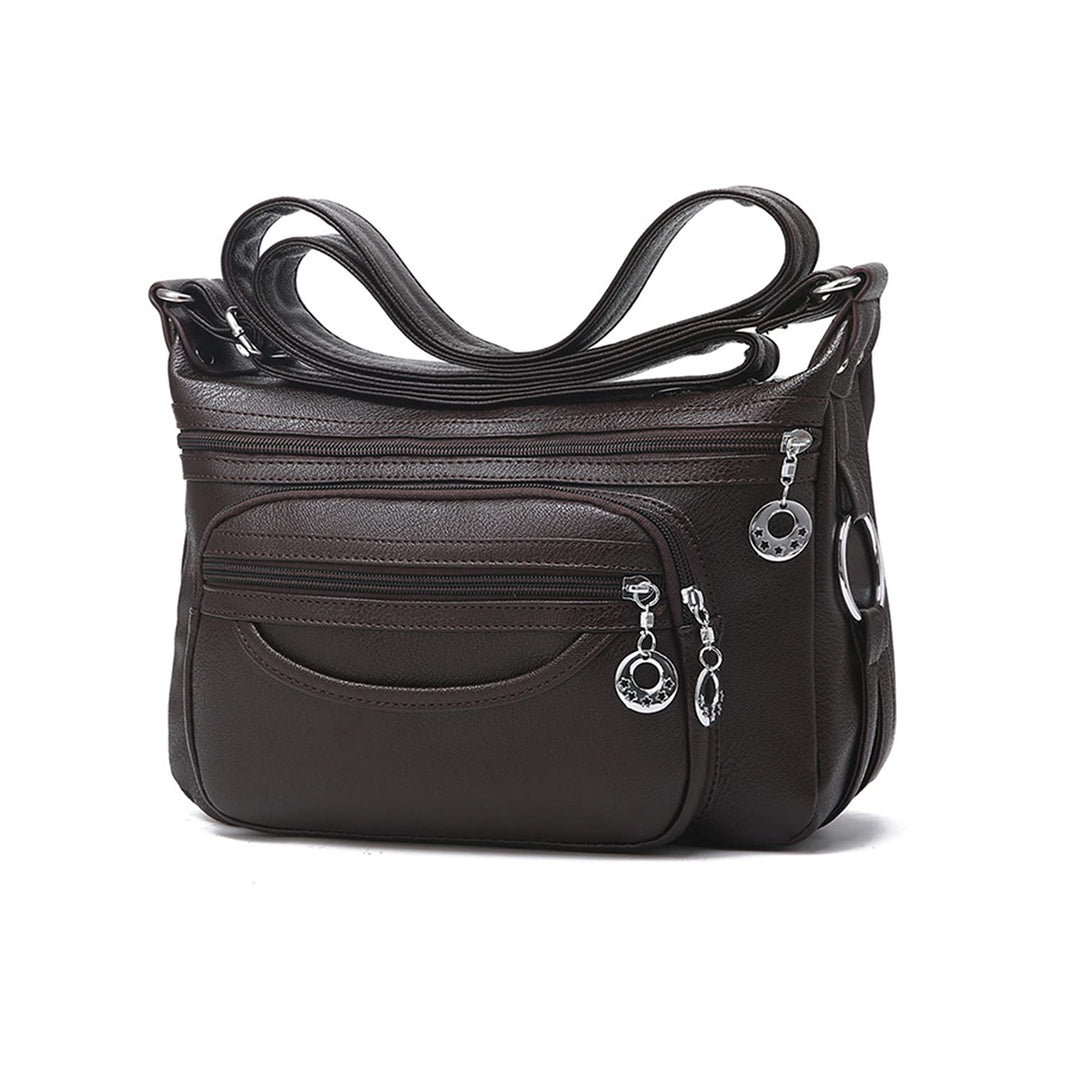 PORRASSO Damen Umhängetasche Multi-Tasche Wasserdicht Schultertasche Messenger Bag PU Handtasche für