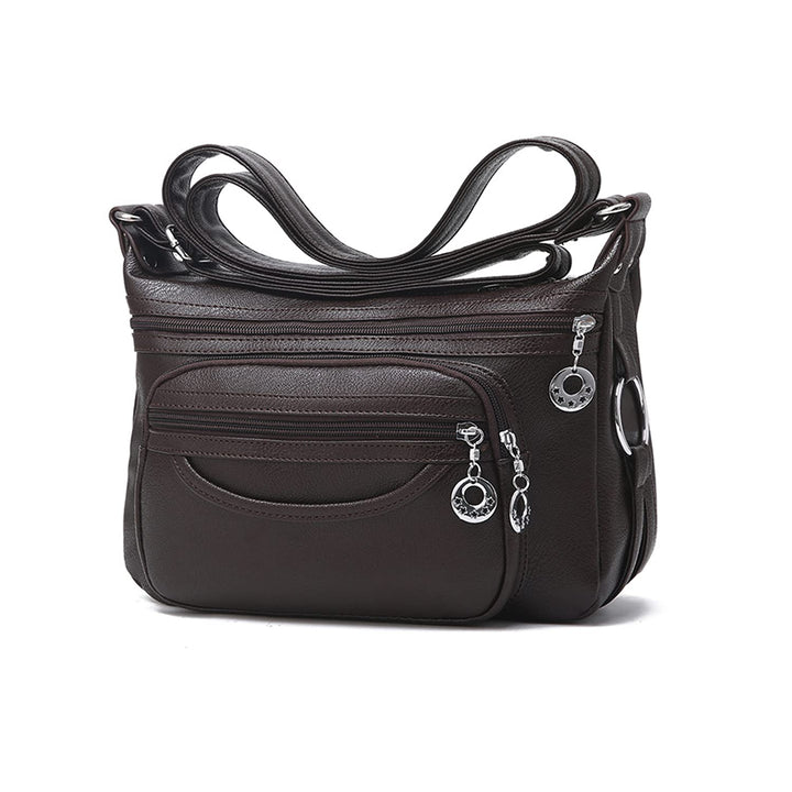 PORRASSO Damen Umhängetasche Multi-Tasche Wasserdicht Schultertasche Messenger Bag PU Handtasche für