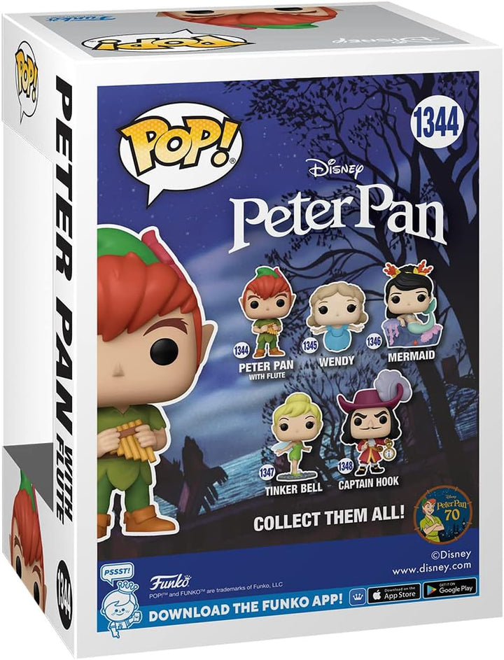 Funko Pop! Disney: Peter Pan 70th - Peter mit Flute - Vinyl-Sammelfigur - Geschenkidee - Offizielle