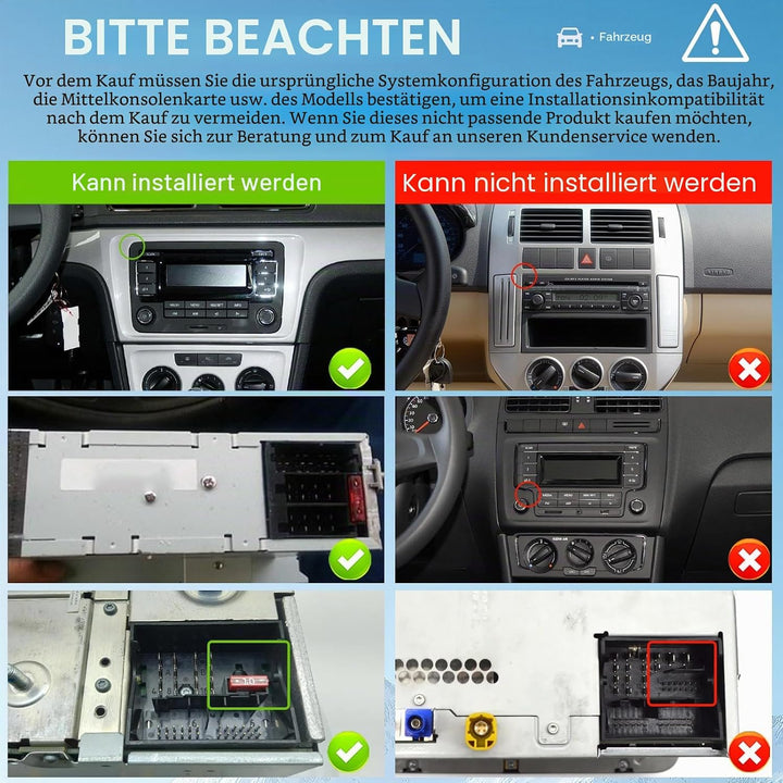 Inefala 4G+64G Android 15 Autoradio für VW Polo Golf Caddy Tiguan Touran Passat Seat mit Wireless Ca