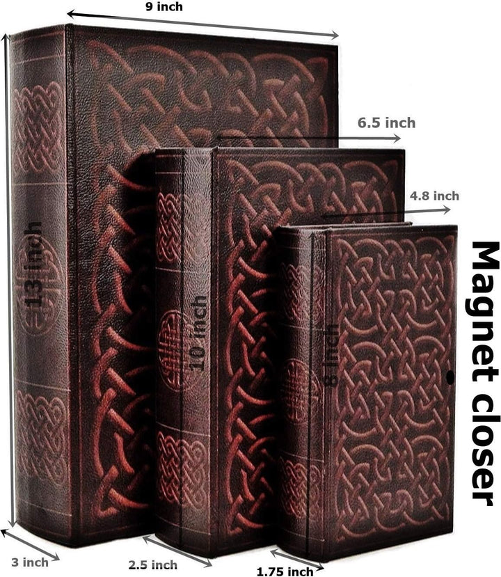 Bellaa 28175 Dekorative Buchbox Vintage Irischer Keltischer Knoten Versteckte Geheimaufbewahrung Sch
