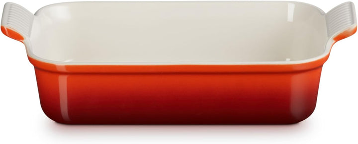 Le Creuset Rechteckige Auflaufform Tradition aus Steinzeug, 32 cm, 2.31 kg, Kirschrot, 7110232060000