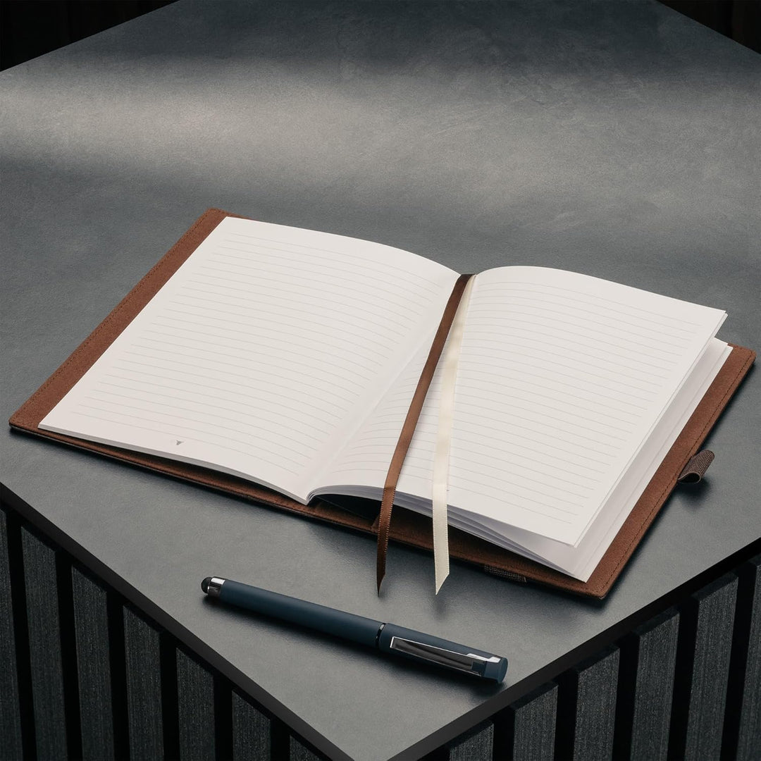 TORRO Echtleder Hardback Notizbuch [Nachfüllbar] [Stiftschlaufe] [Gummiband] [Liniertes Papier] (A5